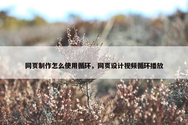 网页制作怎么使用循环，网页设计视频循环播放