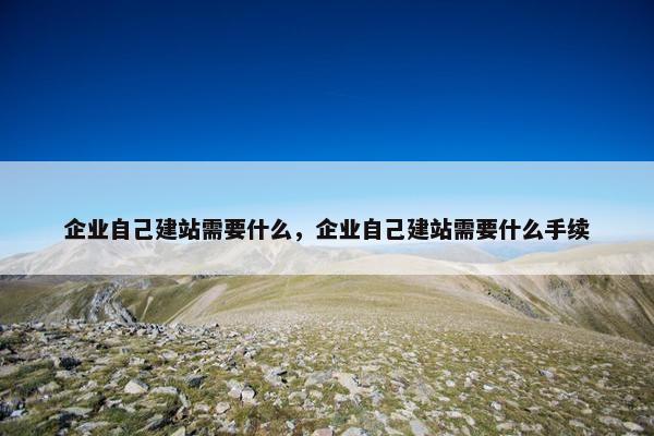 企业自己建站需要什么，企业自己建站需要什么手续