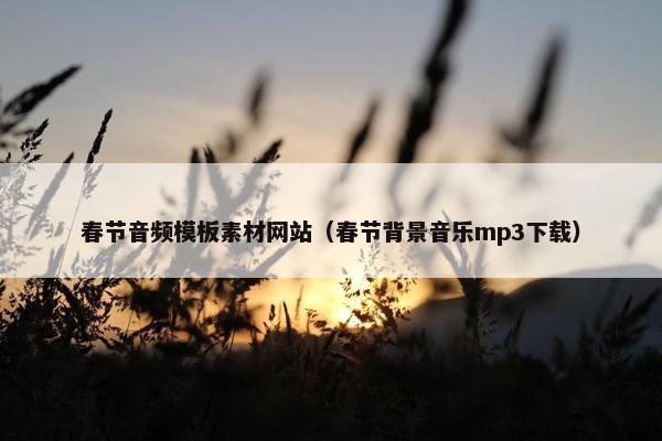 春节音频模板素材网站（春节背景音乐mp3下载）