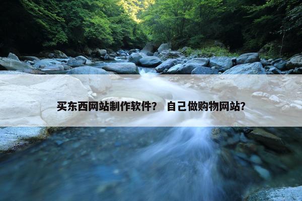 买东西网站制作软件？ 自己做购物网站？