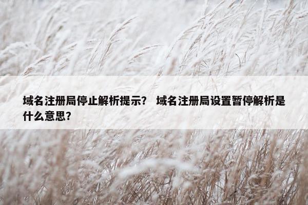 域名注册局停止解析提示？ 域名注册局设置暂停解析是什么意思？