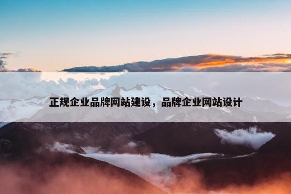 正规企业品牌网站建设，品牌企业网站设计