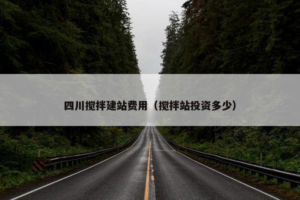四川搅拌建站费用（搅拌站投资多少）