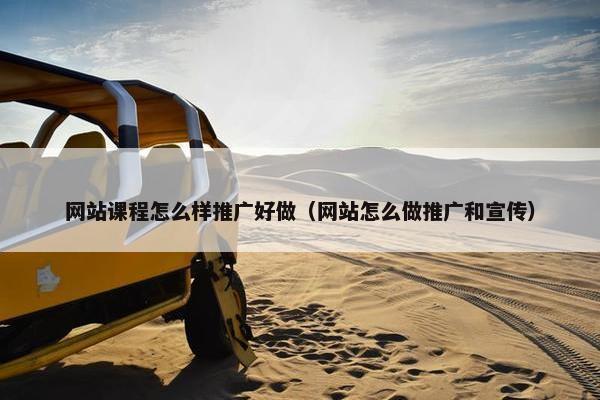 网站课程怎么样推广好做（网站怎么做推广和宣传）