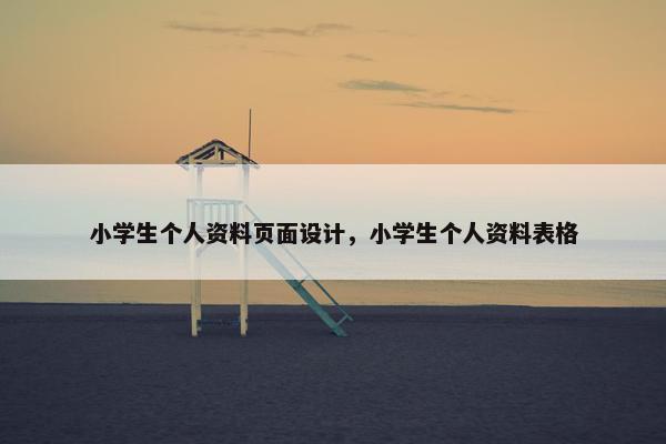 小学生个人资料页面设计，小学生个人资料表格