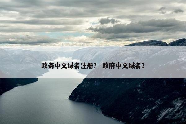 政务中文域名注册？ 政府中文域名？