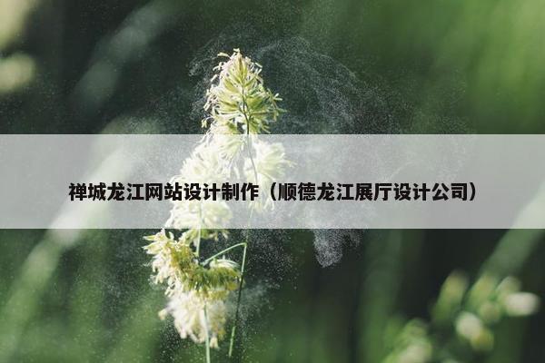 禅城龙江网站设计制作（顺德龙江展厅设计公司）