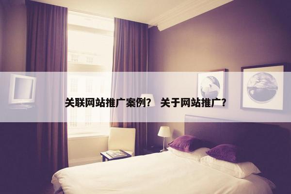 关联网站推广案例？ 关于网站推广？