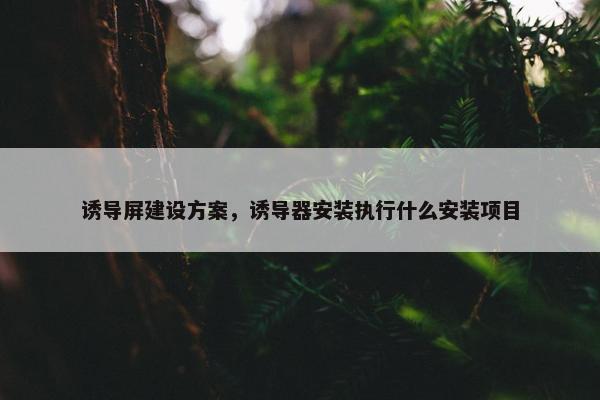 诱导屏建设方案，诱导器安装执行什么安装项目
