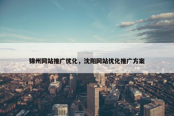 锦州网站推广优化，沈阳网站优化推广方案