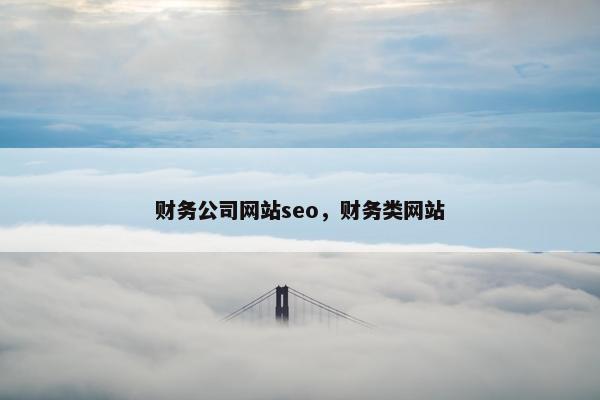 财务公司网站seo，财务类网站