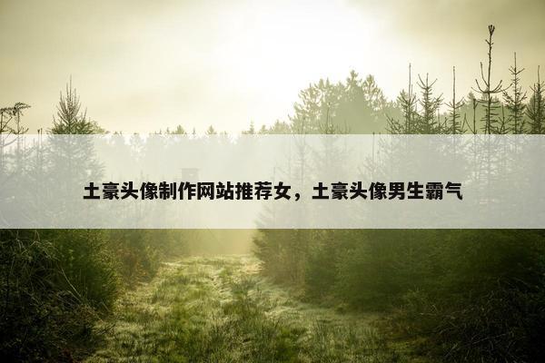 土豪头像制作网站推荐女，土豪头像男生霸气