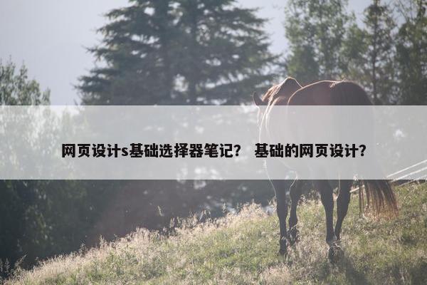 网页设计s基础选择器笔记？ 基础的网页设计？