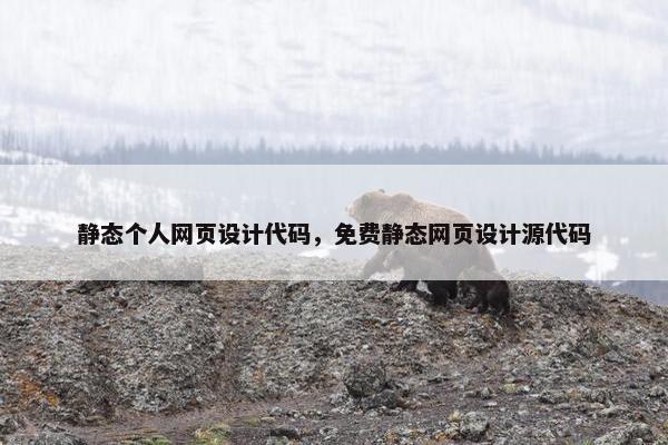 静态个人网页设计代码，免费静态网页设计源代码