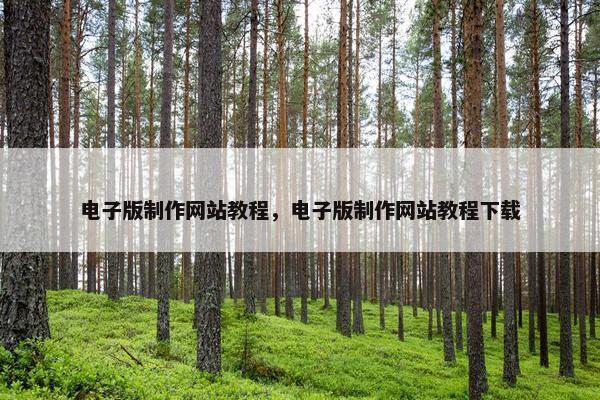 电子版制作网站教程，电子版制作网站教程下载