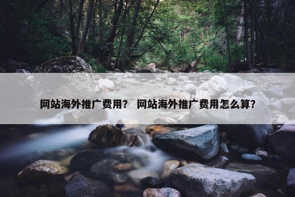 网站海外推广费用？ 网站海外推广费用怎么算？