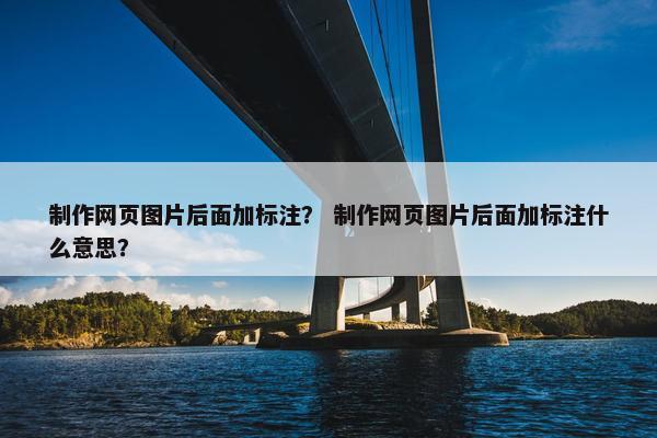 制作网页图片后面加标注？ 制作网页图片后面加标注什么意思？