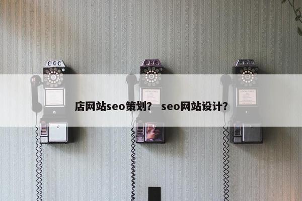 店网站seo策划？ seo网站设计？