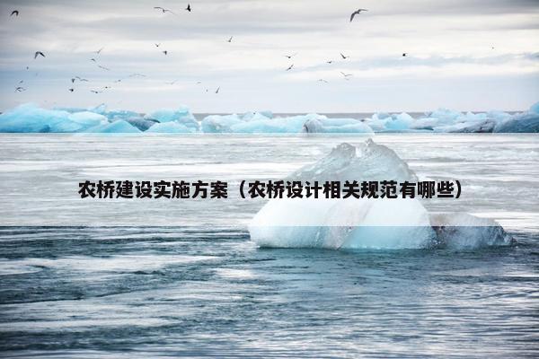 农桥建设实施方案（农桥设计相关规范有哪些）