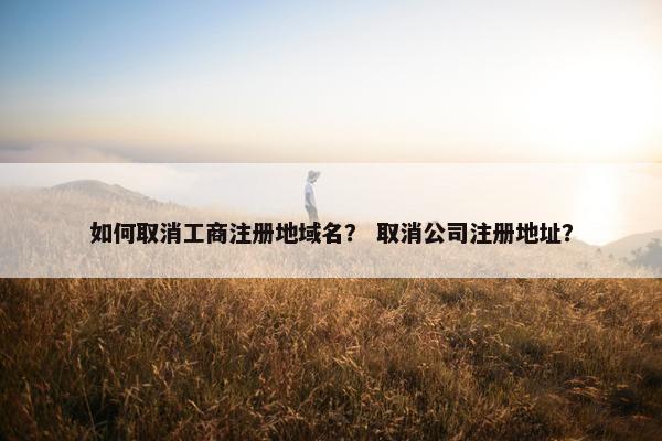 如何取消工商注册地域名？ 取消公司注册地址？