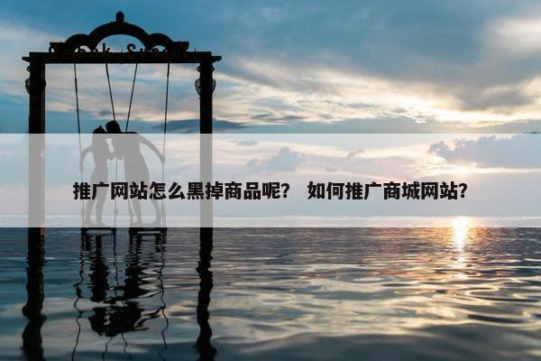 推广网站怎么黑掉商品呢？ 如何推广商城网站？