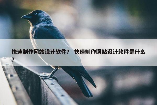 快速制作网站设计软件？ 快速制作网站设计软件是什么？