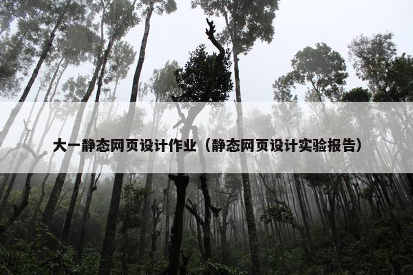 大一静态网页设计作业（静态网页设计实验报告）