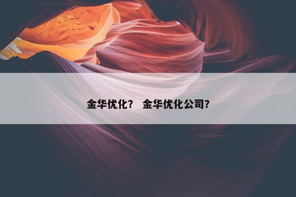 金华优化？ 金华优化公司？