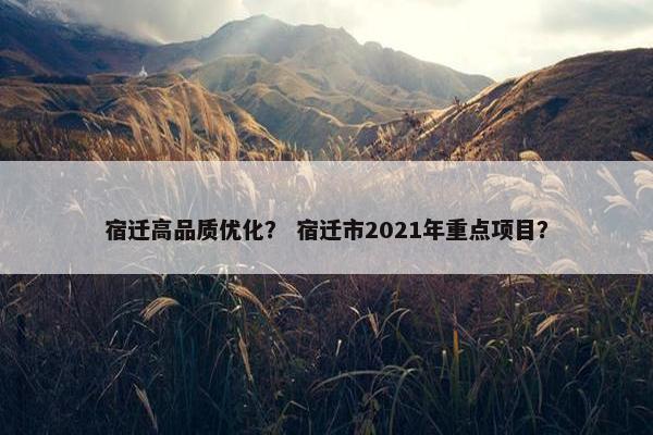 宿迁高品质优化？ 宿迁市2021年重点项目？