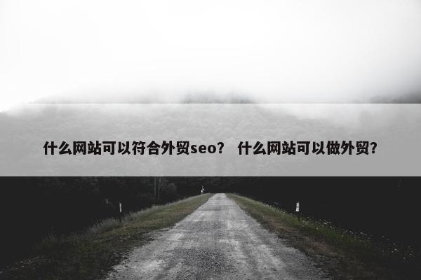 什么网站可以符合外贸seo？ 什么网站可以做外贸？