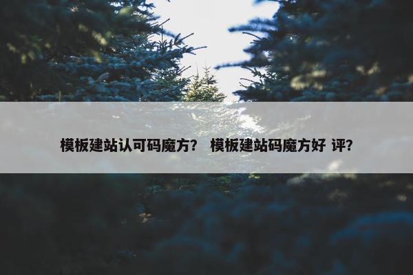 模板建站认可码魔方？ 模板建站码魔方好 评？