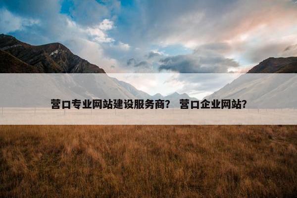营口专业网站建设服务商？ 营口企业网站？
