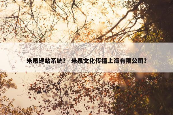 米泉建站系统？ 米泉文化传播上海有限公司？