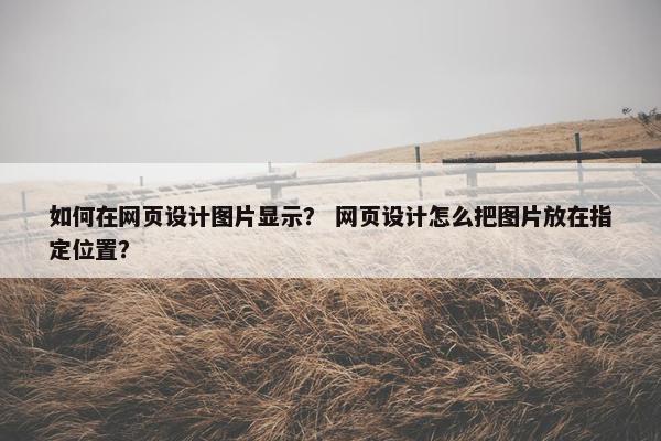 如何在网页设计图片显示？ 网页设计怎么把图片放在指定位置？