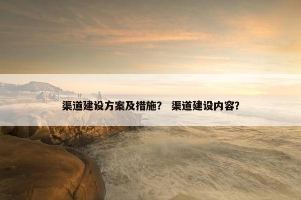 渠道建设方案及措施？ 渠道建设内容？