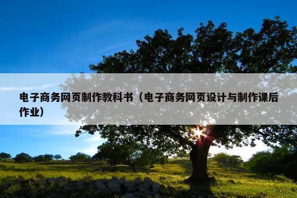 电子商务网页制作教科书（电子商务网页设计与制作课后作业）