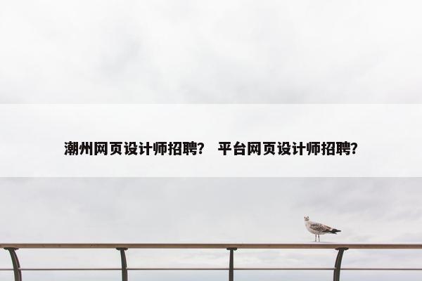 潮州网页设计师招聘？ 平台网页设计师招聘？