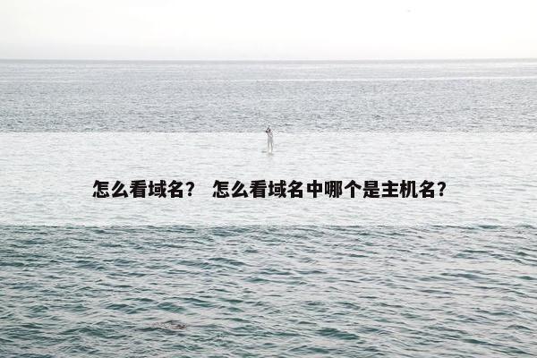 怎么看域名？ 怎么看域名中哪个是主机名？