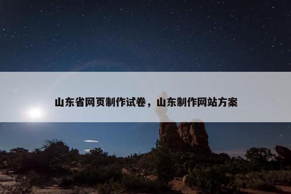 山东省网页制作试卷，山东制作网站方案