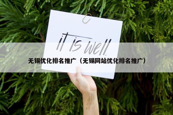 无锡优化排名推广（无锡网站优化排名推广）