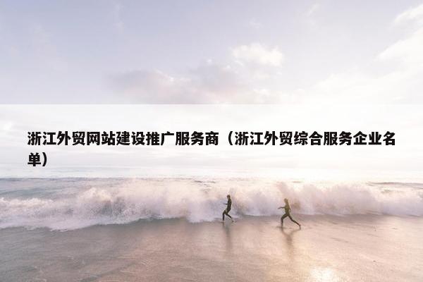 浙江外贸网站建设推广服务商（浙江外贸综合服务企业名单）