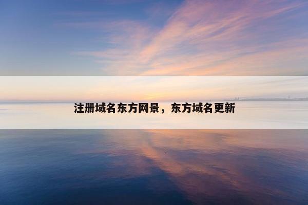 注册域名东方网景，东方域名更新