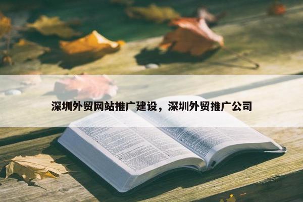 深圳外贸网站推广建设，深圳外贸推广公司