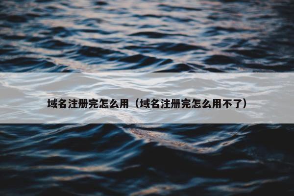 域名注册完怎么用（域名注册完怎么用不了）