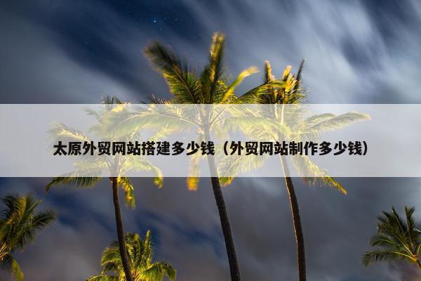 太原外贸网站搭建多少钱（外贸网站制作多少钱）