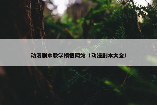 动漫剧本教学模板网站（动漫剧本大全）