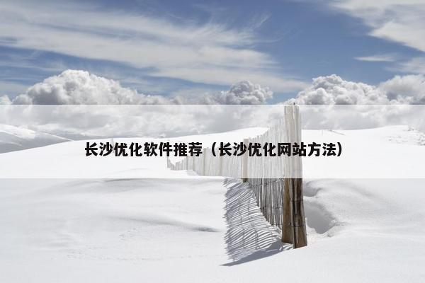 长沙优化软件推荐（长沙优化网站方法）