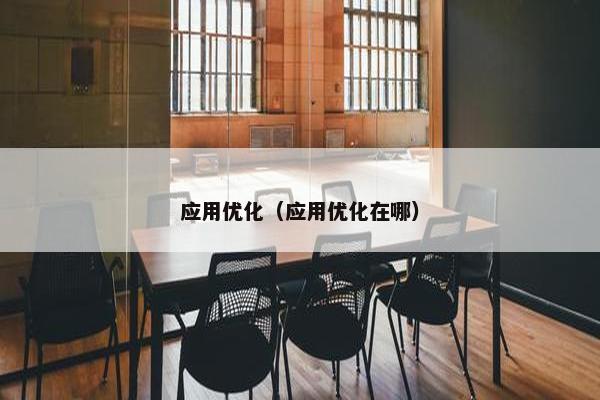 应用优化（应用优化在哪）
