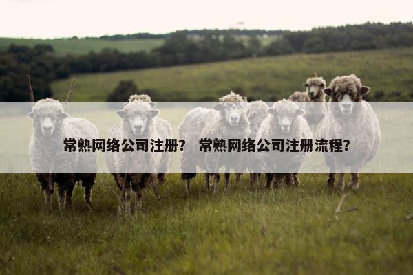 常熟网络公司注册？ 常熟网络公司注册流程？