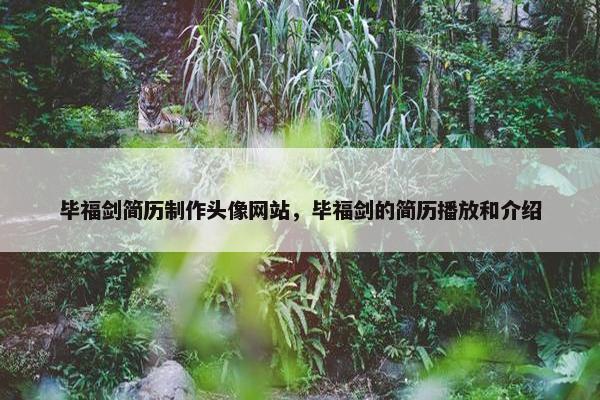 毕福剑简历制作头像网站，毕福剑的简历播放和介绍